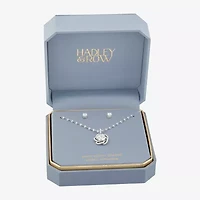 HADLEY & ROW Womens Cubic Zirconia Pure Silver Over Brass 2-pc. Jewelry Set