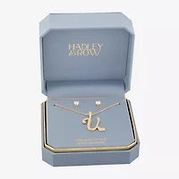 HADLEY & ROW Initial Womens Cubic Zirconia 14K Gold Over Brass 2-pc. Jewelry Set