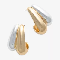 Bold Elements Two Tone Womens Drop Earrings