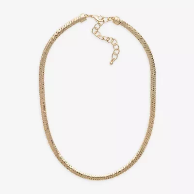 Bold Elements Gold Tone Womens 18 Inch Snake Chain Necklace