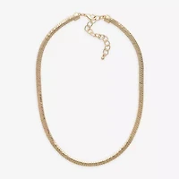 Bold Elements Gold Tone Womens 18 Inch Snake Chain Necklace