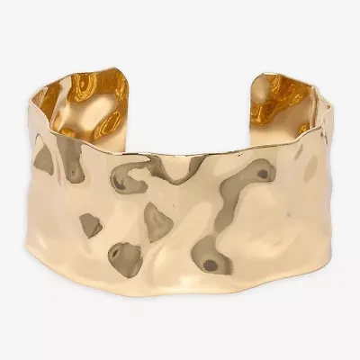 Bold Elements Gold Tone Womens Cuff Bracelet