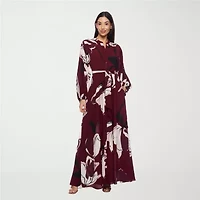 Premier Amour Womens Long Sleeve Floral Maxi Dress