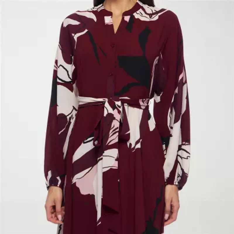 Premier Amour Womens Long Sleeve Floral Maxi Dress