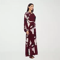 Premier Amour Womens Long Sleeve Floral Maxi Dress