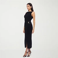 Premier Amour Womens Embellished Sleeveless Midi Sheath Dress