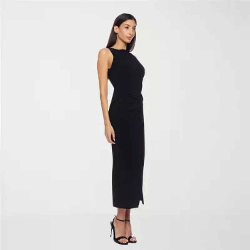 Premier Amour Womens Embellished Sleeveless Midi Sheath Dress