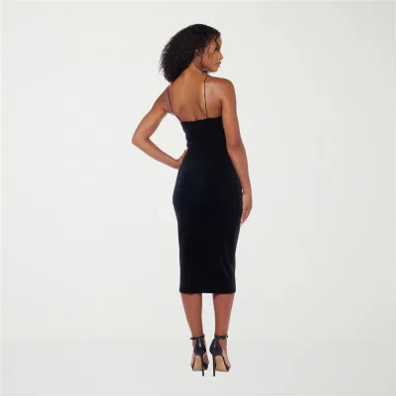 B. Smart Womens Sleeveless Midi Juniors Fit + Flare Dress