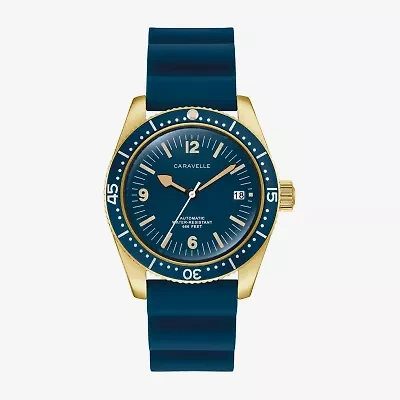 Caravelle Designed By Bulova Mens Blue Strap Watch 44b129