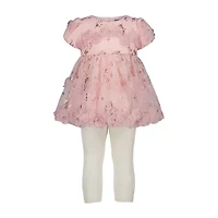 Blueberi Boulevard Baby Girls Short Sleeve Floral Dress Set