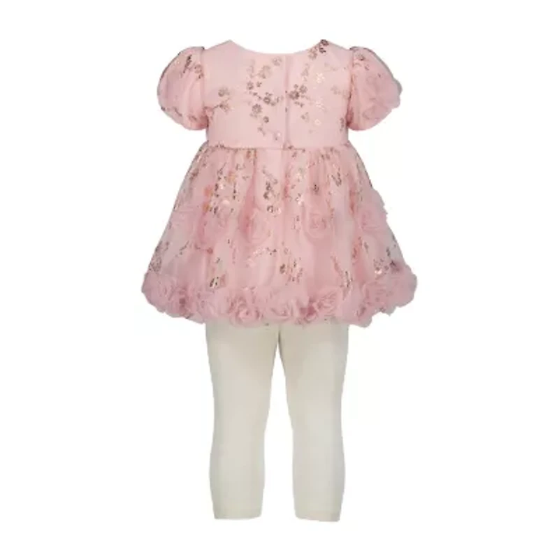 Blueberi Boulevard Baby Girls Short Sleeve Floral Dress Set