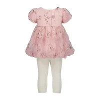 Blueberi Boulevard Baby Girls Short Sleeve Floral Dress Set