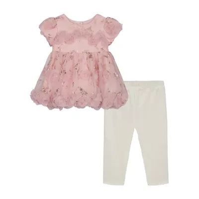 Blueberi Boulevard Baby Girls Short Sleeve Floral Dress Set