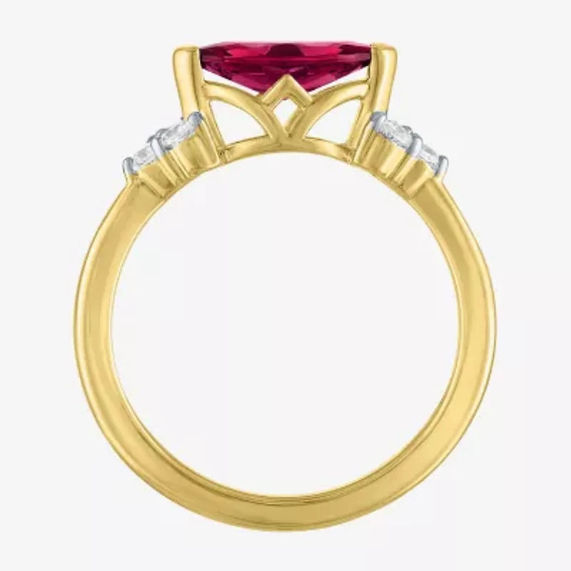 Gemstone 14K Gold Over Silver Marquise Cocktail Ring