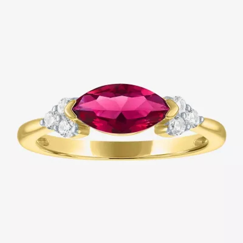 Gemstone 14K Gold Over Silver Marquise Cocktail Ring