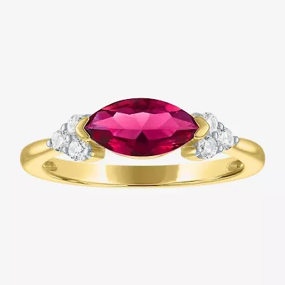 Gemstone 14K Gold Over Silver Marquise Cocktail Ring