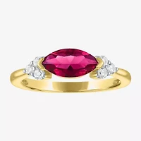 Gemstone 14K Gold Over Silver Marquise Cocktail Ring