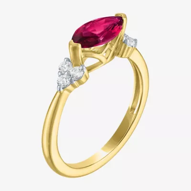 Gemstone 14K Gold Over Silver Marquise Cocktail Ring