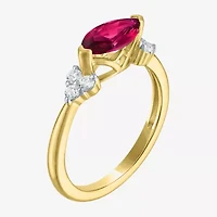 Gemstone 14K Gold Over Silver Marquise Cocktail Ring