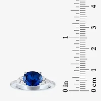 Gemstone Sterling Silver Oval Side Stone Cocktail Ring