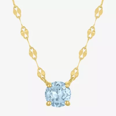 Gemstone 14K Gold Over Silver Round 18 Inch Pendant Necklace