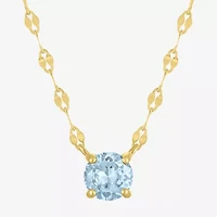 Gemstone 14K Gold Over Silver Round 18 Inch Pendant Necklace