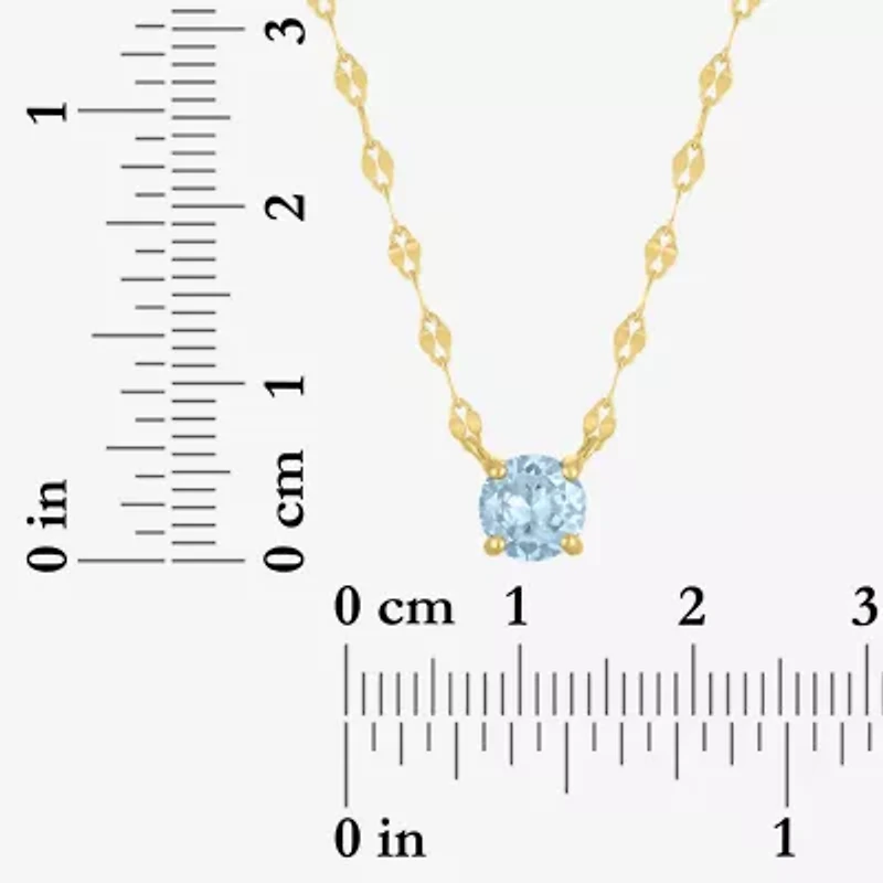 Gemstone 14K Gold Over Silver Round 18 Inch Pendant Necklace