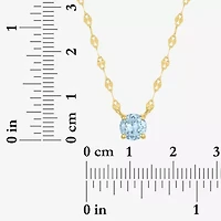 Gemstone 14K Gold Over Silver Round 18 Inch Pendant Necklace
