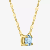 Gemstone 14K Gold Over Silver Round 18 Inch Pendant Necklace