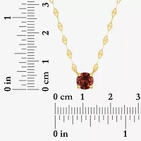 Womens Genuine Red Garnet 14K Gold Over Silver Round 16 Inch Pendant Necklace