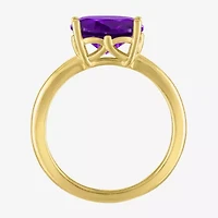 Gemstone 14K Gold Over Silver Oval Solitaire Cocktail Ring