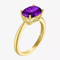 Gemstone 14K Gold Over Silver Oval Solitaire Cocktail Ring