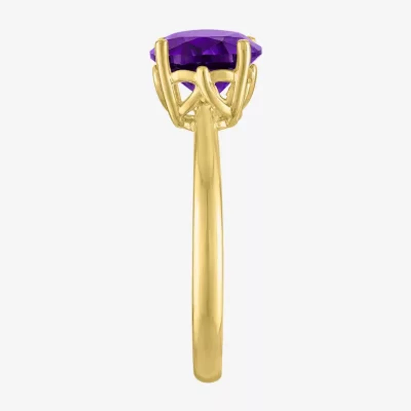 Gemstone 14K Gold Over Silver Oval Solitaire Cocktail Ring