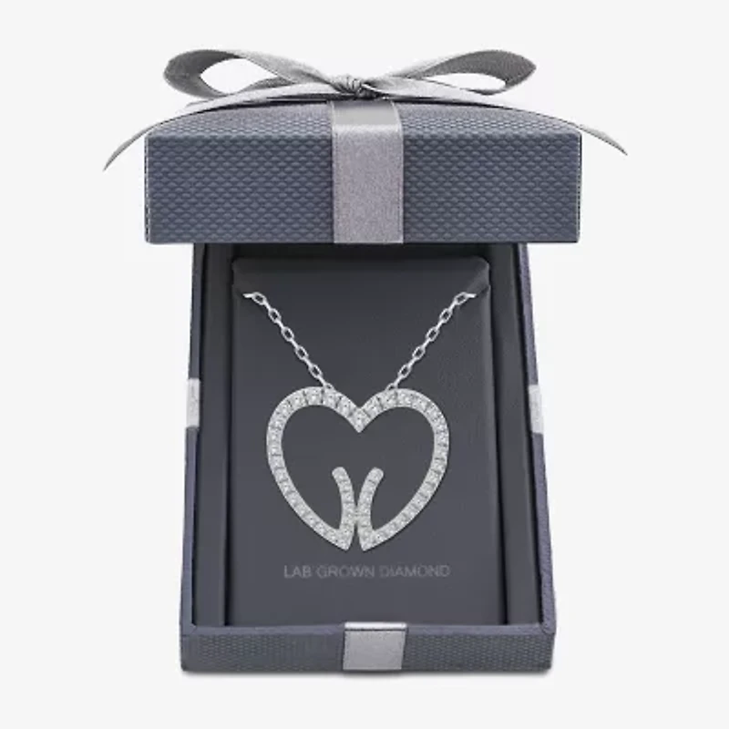 Grown Gorgeous (F, Vs2) Womens 1/2 CT. T.W. Lab White Diamond 14K Gold Heart 18 Inch Pendant Necklace