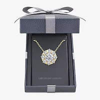 Grown Gorgeous (F,Vs2) Womens 1 1/2 CT. T.W. Lab Grown White Diamond 14K Gold Round 18 Inch Pendant Necklace