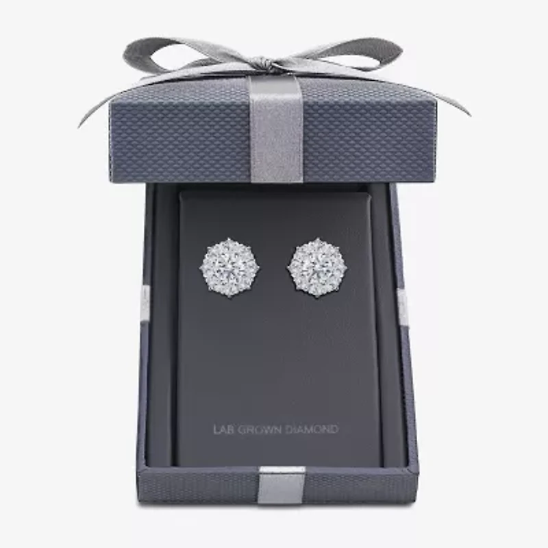 Grown Gorgeous (F,Vs2) 2 1/10 CT. T.W. Lab White Diamond 14K Gold 10.2mm Round Stud Earrings
