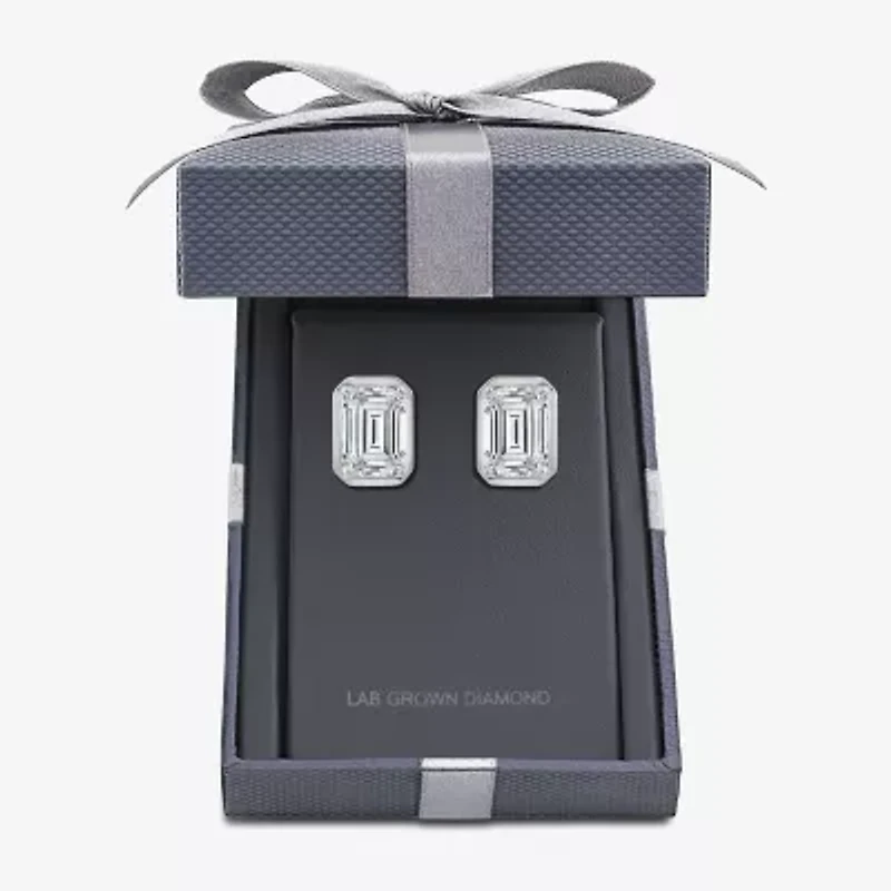 Grown Gorgeous (F,Vs2) 2 1/4 CT. T.W. Lab-Grown Diamond 14K Gold 8.8mm Emerald-cut Stud Earrings