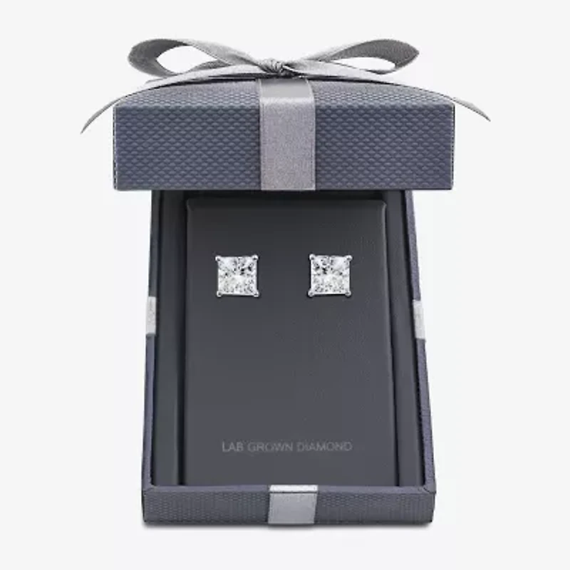Grown Gorgeous (Vs2,F) 4 1/2 CT. T.W. Lab-Grown Diamond 14K Gold or Platinum 8.2mm Princess Stud Earrings