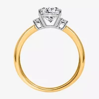 I, Si2 Womens 2 1/10 CT. T.W. Lab Grown White Diamond 10K Gold Oval Side Stone Engagement Ring