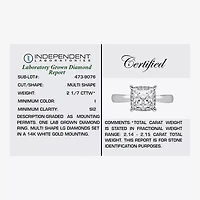 Womens 2 1/7 Ct. T.W. Lab Grown White Diamond 14K Gold Halo Engagement Ring