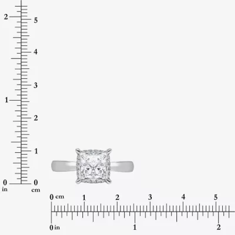 Womens 2 1/7 Ct. T.W. Lab Grown White Diamond 14K Gold Halo Engagement Ring