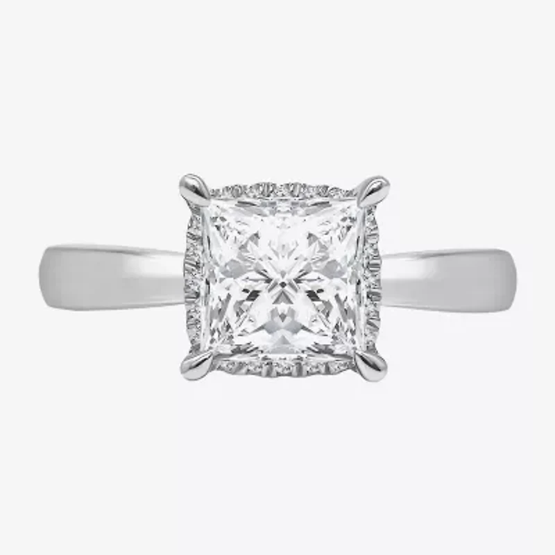 Womens 2 1/7 Ct. T.W. Lab Grown White Diamond 14K Gold Halo Engagement Ring
