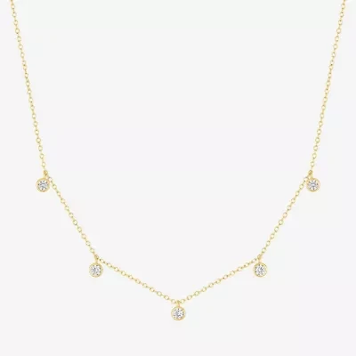 Yes, Please! Womens White Sapphire 16 Inch Strand Necklace