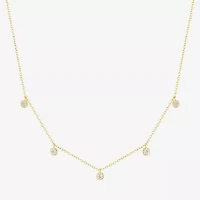 Yes, Please! Womens White Sapphire 16 Inch Strand Necklace