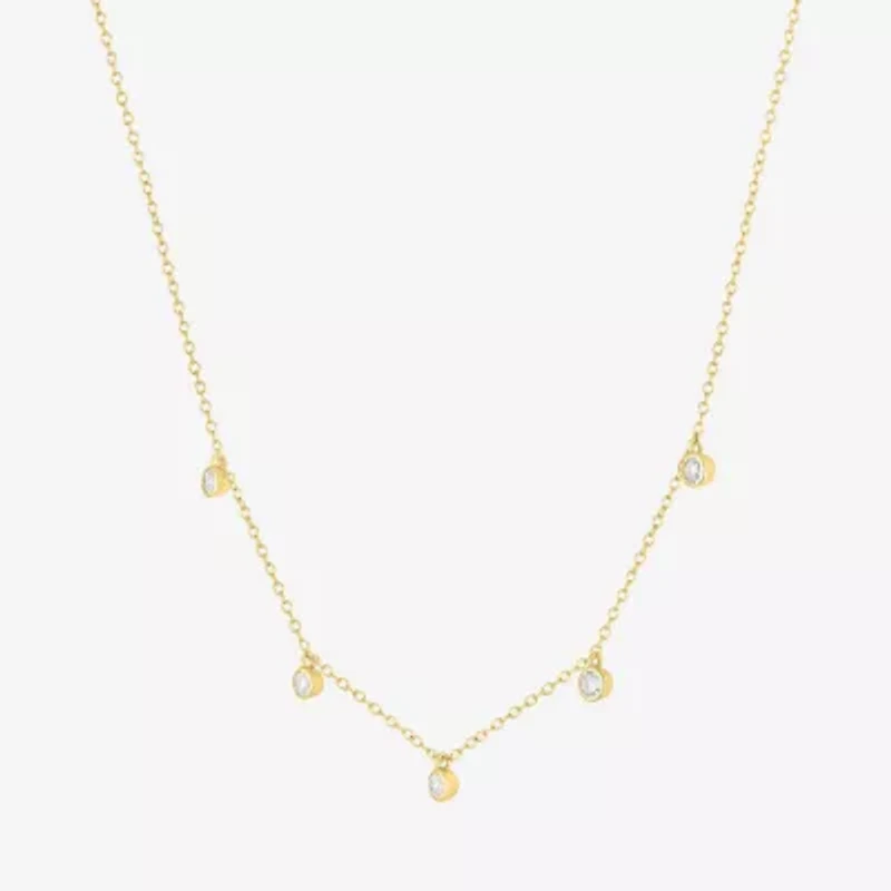 Yes, Please! Womens White Sapphire 16 Inch Strand Necklace