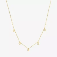 Yes, Please! Womens White Sapphire 16 Inch Strand Necklace