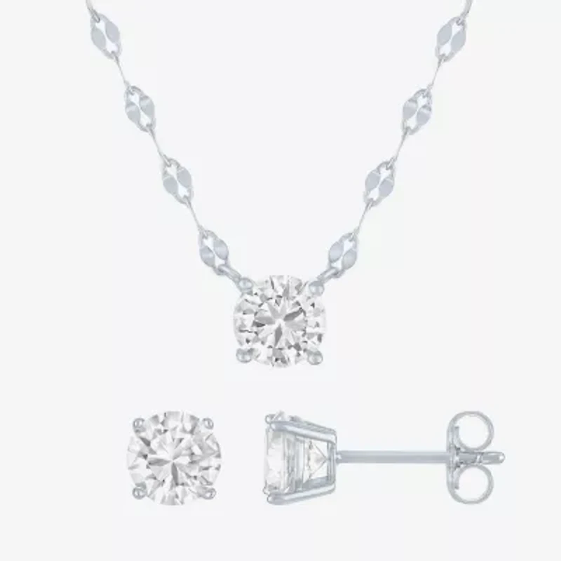 Yes, Please! Womens Lab Created White Sapphire Sterling Silver 2-pc. Jewelry Set