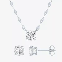 Yes, Please! Womens Lab Created White Sapphire Sterling Silver 2-pc. Jewelry Set