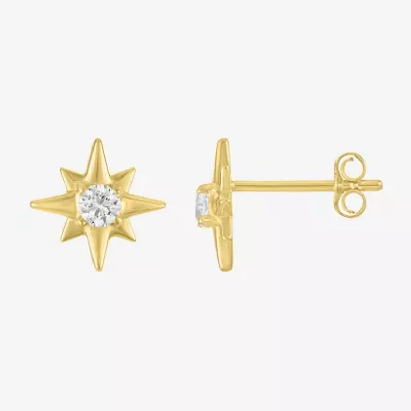 Yes, Please! Womens Lab Created White Sapphire 14K Gold Over Silver Star 2-pc. Jewelry Set