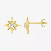 Yes, Please! Womens Lab Created White Sapphire 14K Gold Over Silver Star 2-pc. Jewelry Set
